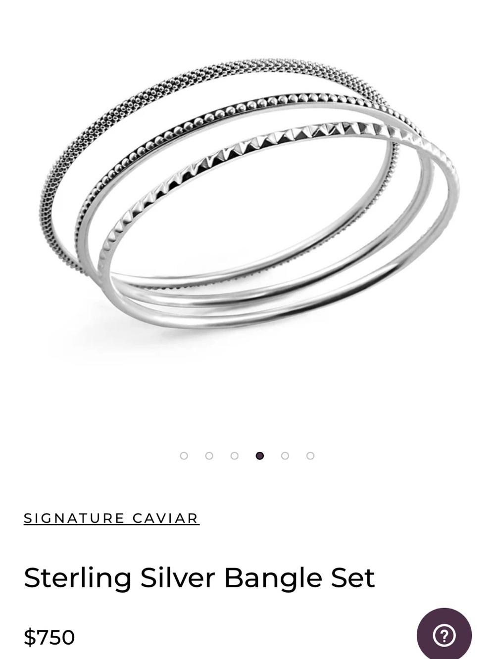 LAGOS Sterling Silver Bangle Bracelet Set of 3